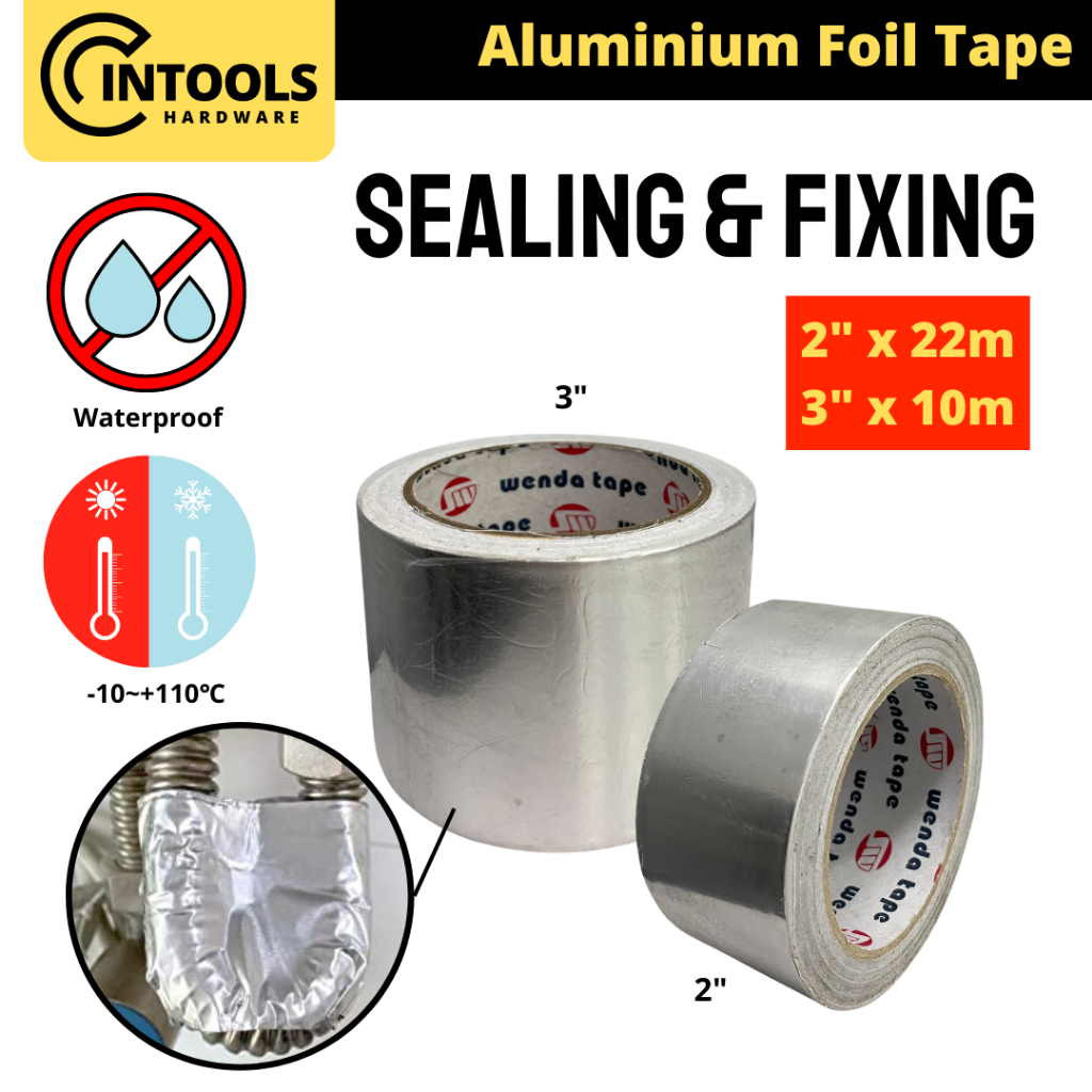 [Heavy Duty] Aluminium Foil Tape Chrome Tape WENDA Acrylic Adhesive Quality Kitchen Fridge Air