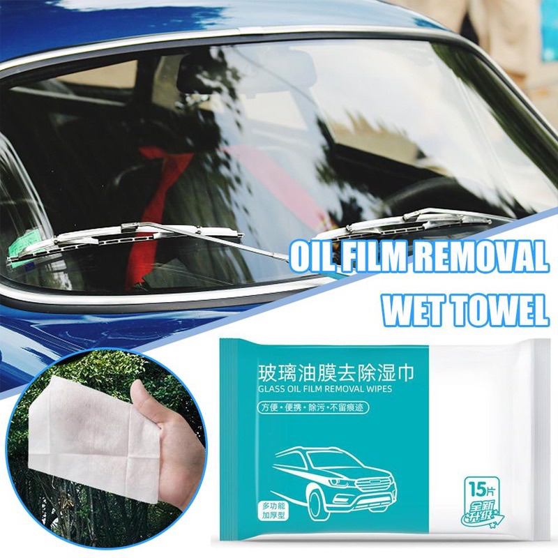 Car Oil Stain Cleaner Glass Oil Film Remover Wet Wipes Front