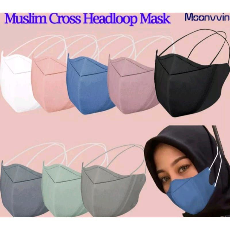 3D Mask KF94 Face Mask Hijab Mask Head Loop Headloop Adult Face Mask ...