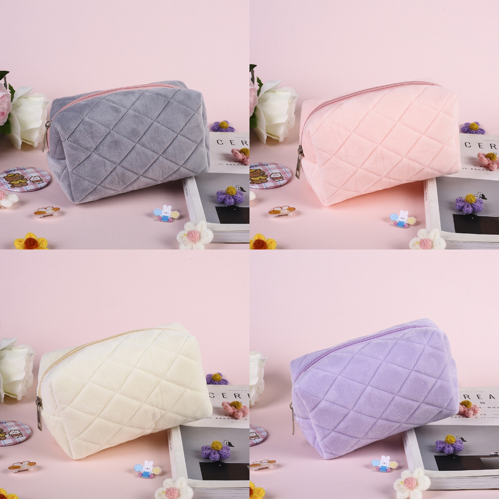 🇲🇾 Fluffy Makeup Bag/Pencil case 🔥 Macaroon color pencil case travel