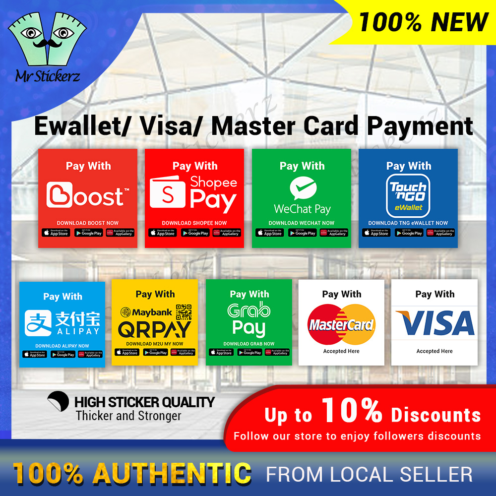 Ewallet/ Card Payment Sticker High Sticker Quality Long Lasting Touch N