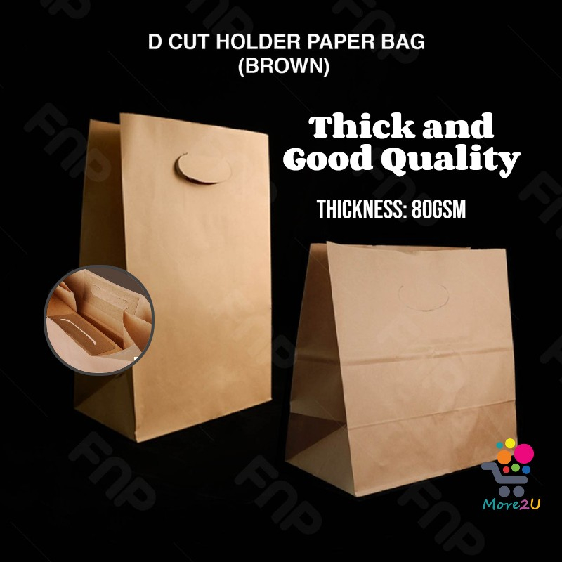 [25 pcs] Brown Die Cut Kraft Paper Bag with Handle/ Shopping Bag/ Gift