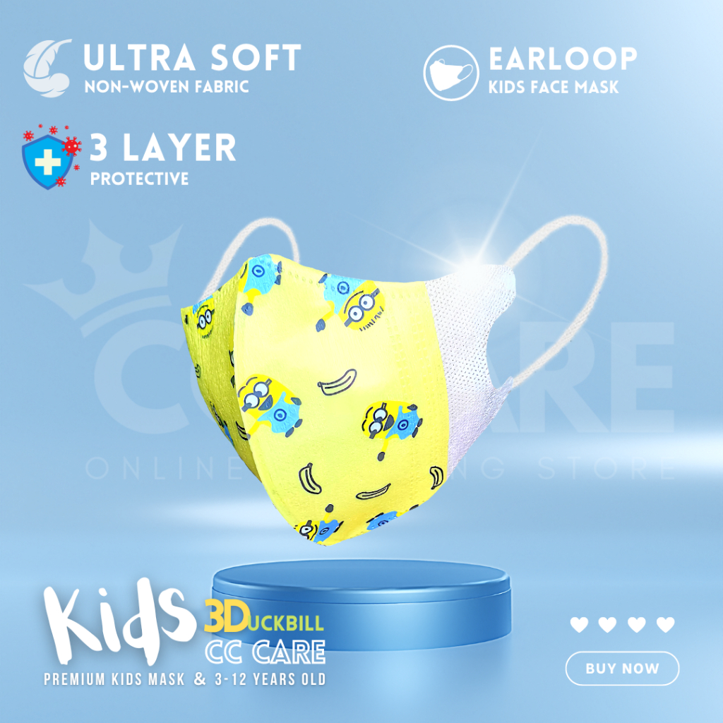 10pcs Kids Baby Face Mask Premium 3D Earloop White Face Mask Baby