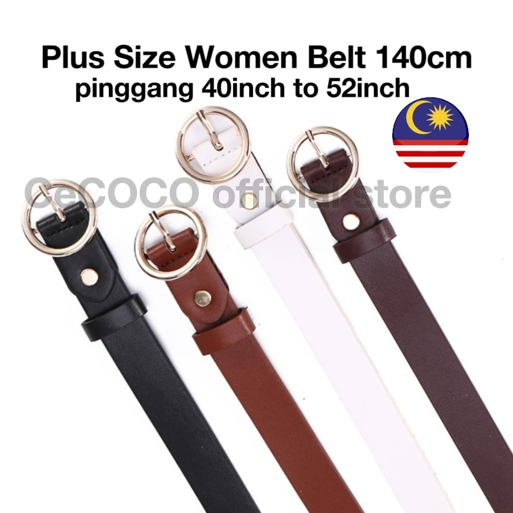 Plus Size Belt [Extra Long 140cm] XXL Trendy Simple Circle Buckle Design  Women Belt Extra Size Maxi tali pinggang plus