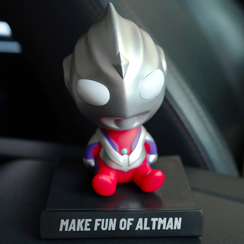 Ultraman Cute Version Shaking Head Toy Car Home Decor Toys 10cm