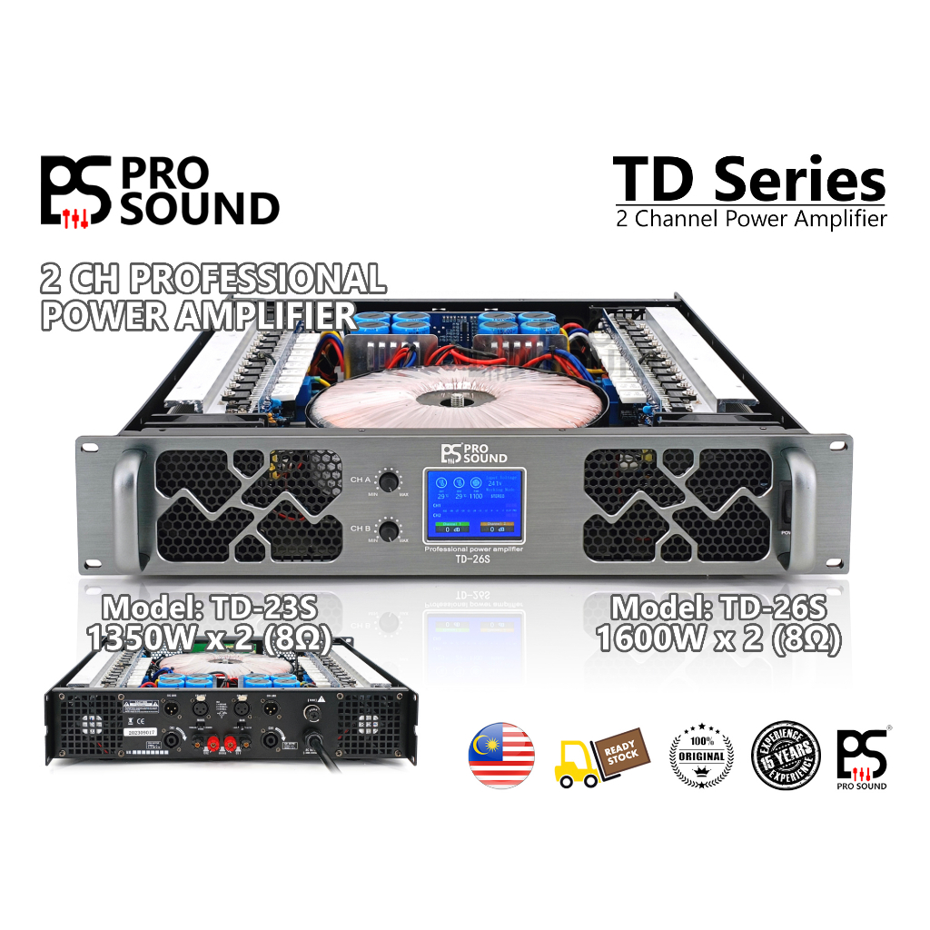 PS Pro Sound TD 23S 1350Wx2 TD 26S 1600Wx2 Professional 2CH