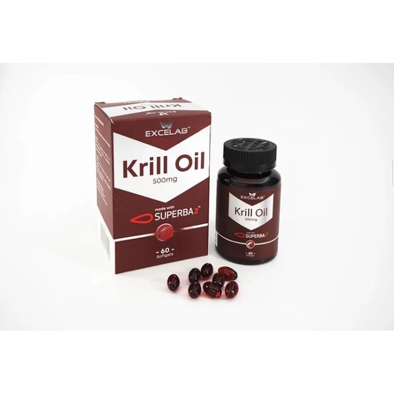 (WITHOUT BOX) Excelab Krill Oil 500mg TWINPACK (2btl x 60softgel