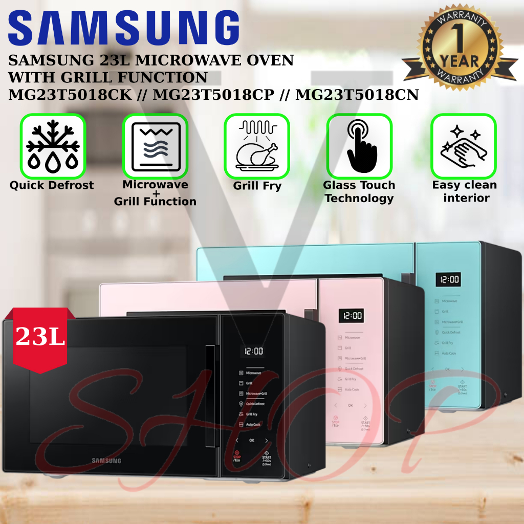 SAMSUNG 23L GRILL MICROWAVE OVEN WITH GRILL HEALTHY FRY FUNCTION