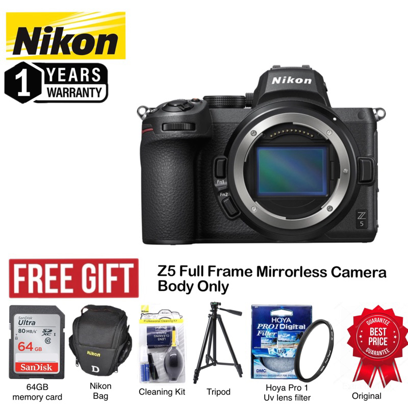 Nikon Z5 24-200mm Full Frame Free 64gb/bag/tripod/uv filter/cleaning ...