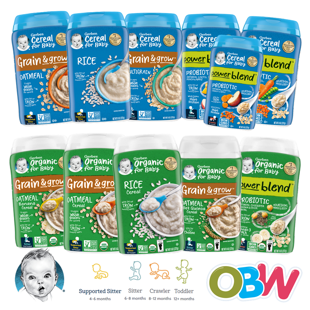 Gerber Baby Food Cereal 227g Single Grain/Multigrain/Oatmeal/ Whole