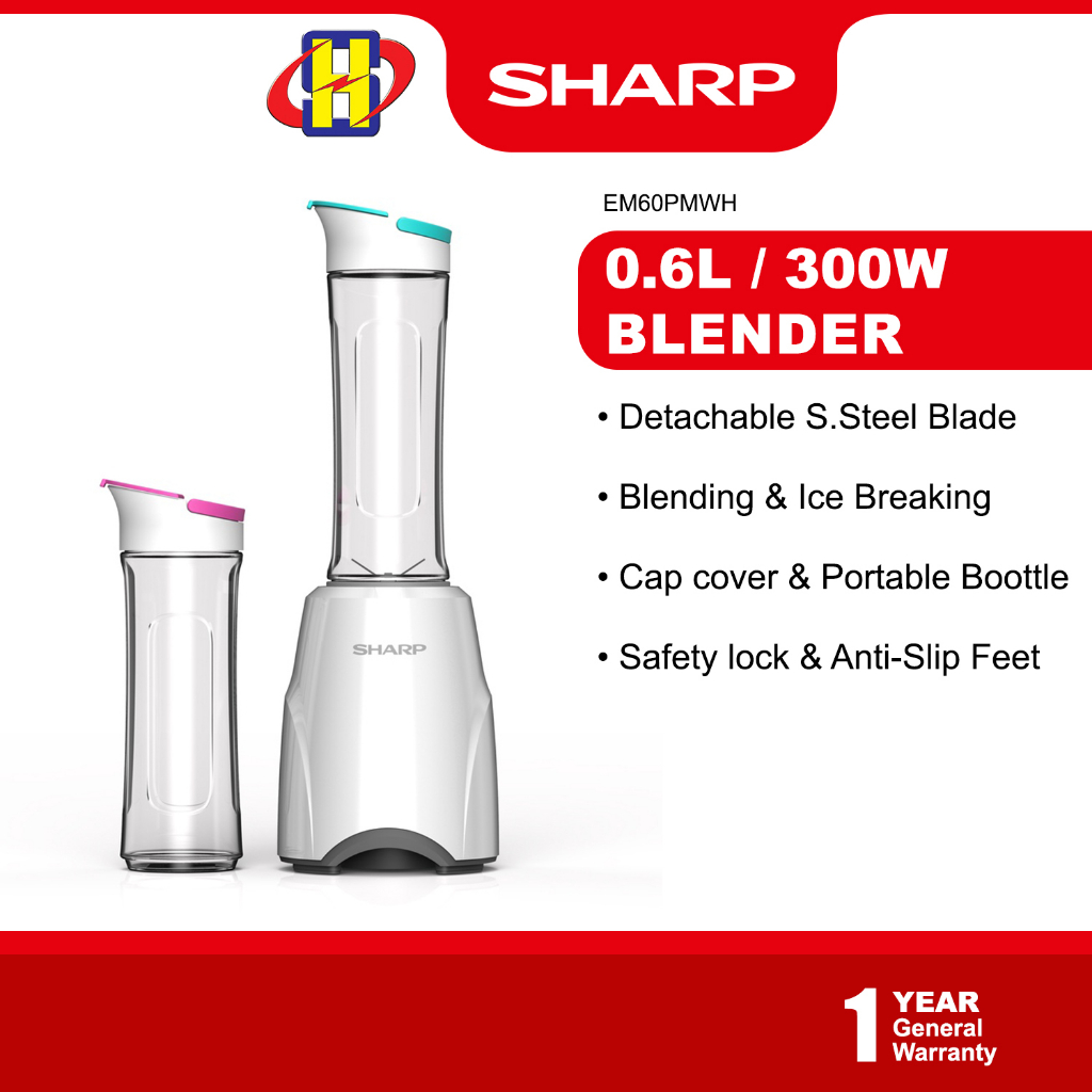 Sharp Blender (300W/0.6L) Blending & Ice Breaking Safety lock & Anti
