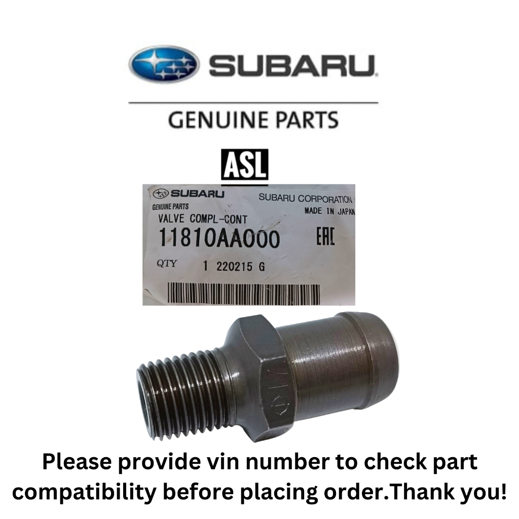 Genuine Subaru PCV Valve 11810AA000 EJ Engine Forester Impreza WRX STI ...