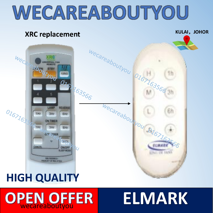 Elmark remote control wall fan Shopee Malaysia