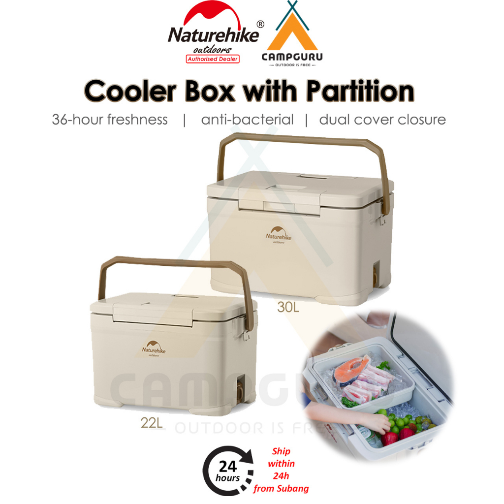 Naturehike Antibacterial Cooler Box with Builtin Partition Insulation