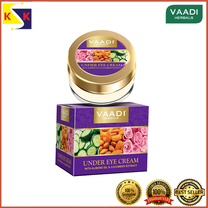 VAADI Organic Under Eye Cream with Almond Oil & Cucumber Extract
