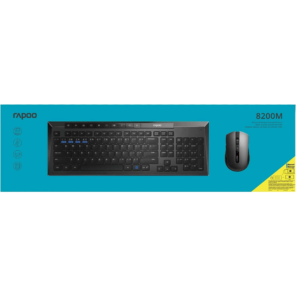 RAPOO 8200M MULTI-MODE WIRELESS KEYBOARD AND MOUSE | Shopee Malaysia