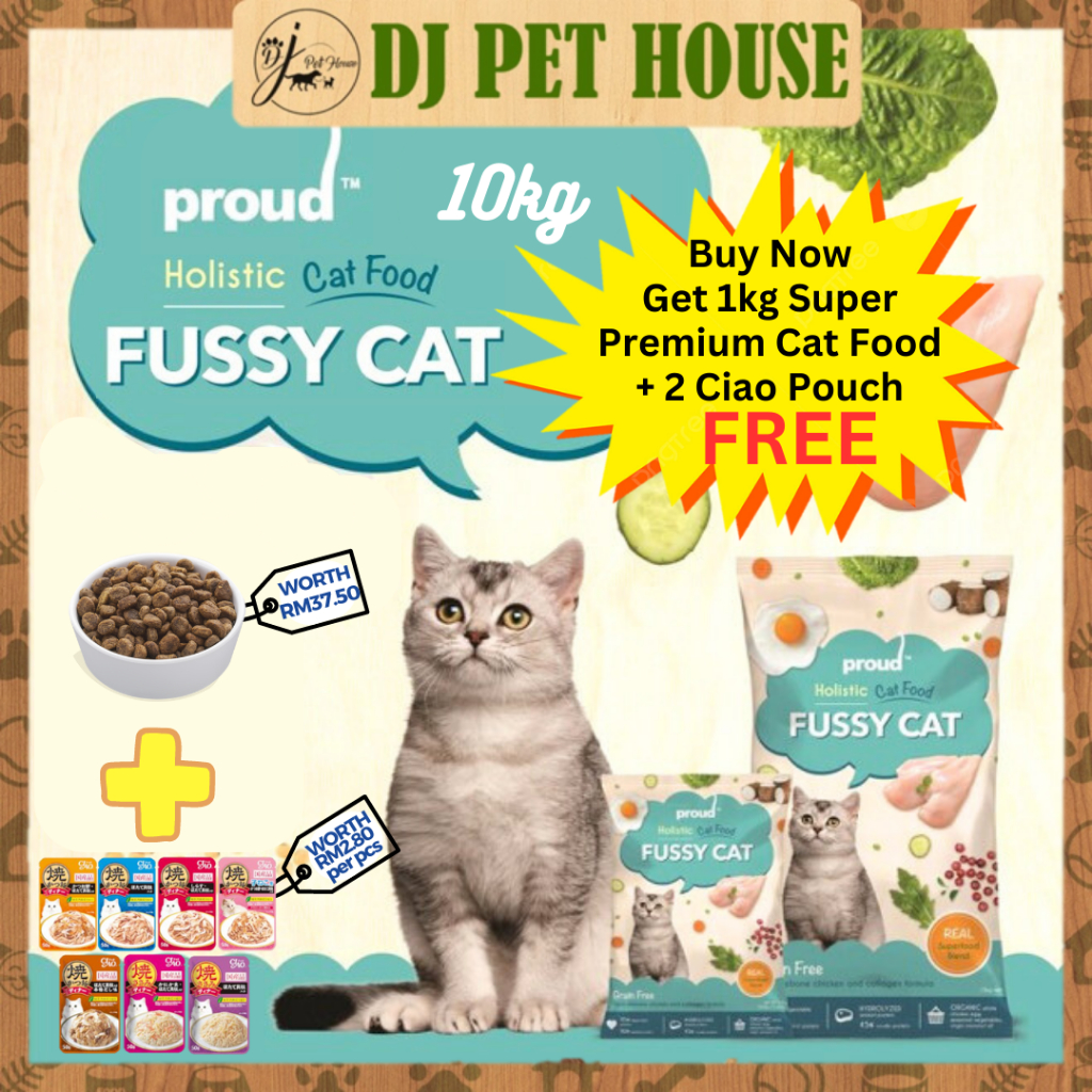 Proud Holistic Cat Food Fussy Cat Grain Free Fresh Debone Chicken And Collagen Formula Cat Food 10kg Makanan Kucing Shopee Malaysia