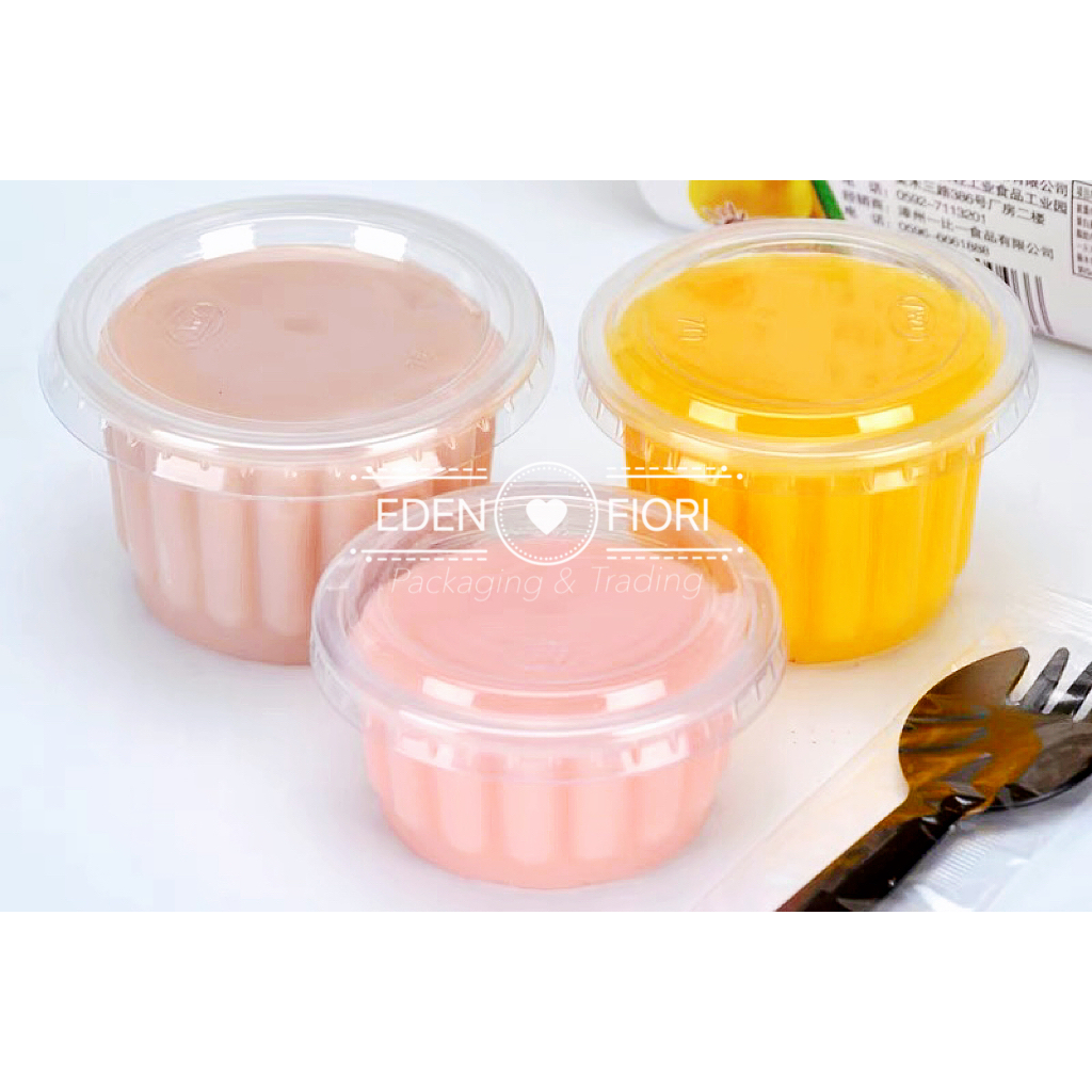 50pcs Cup With Lid Bekas Dadihjelijagung Jelly Moussepuddingjellydessertsweet Corn Bekas 5906