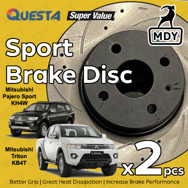 QUESTA Front Sport Brake Disc Rotor Mitsubishi Triton 4X4 KB4T ...