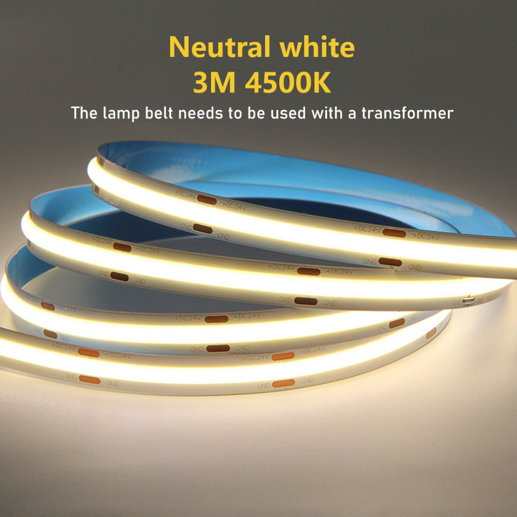 10M 5M 3M 2M COB LED Strip Lights DC 24V 320LEDs/M High Density ...