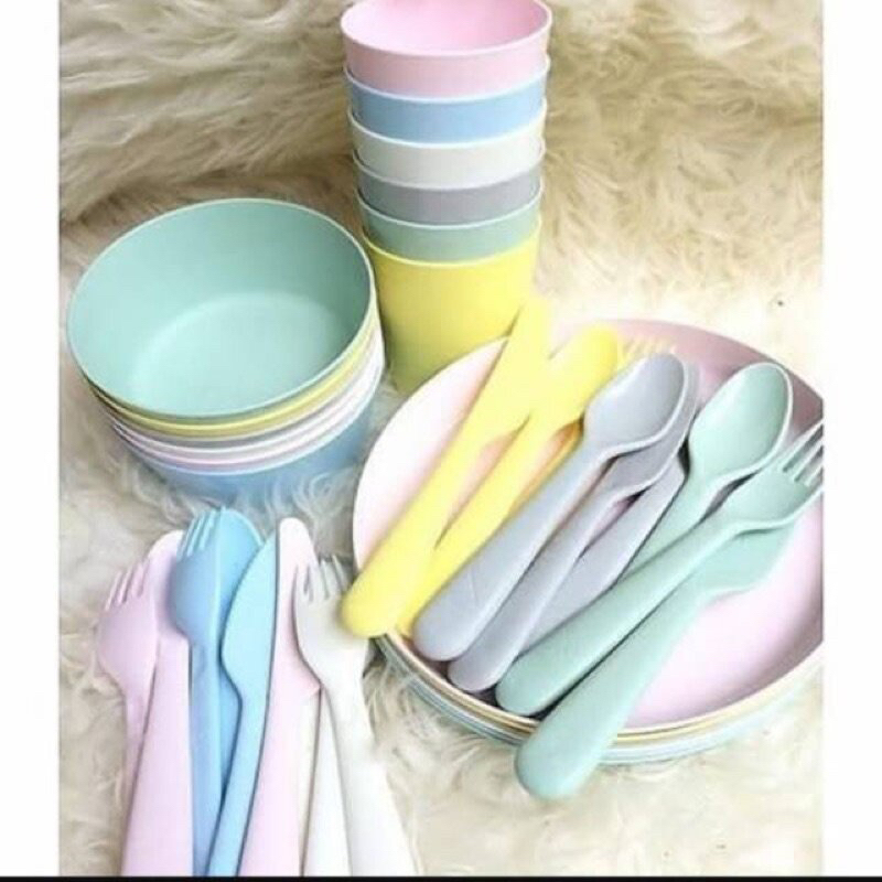 IKEA Pastel Color Set Pinggan Makan Kanakkanak Baby Plate Children