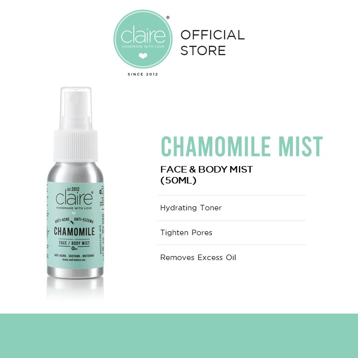 Claire Organics Chamomile Face & Body Mist Hydrating Toner Keeps