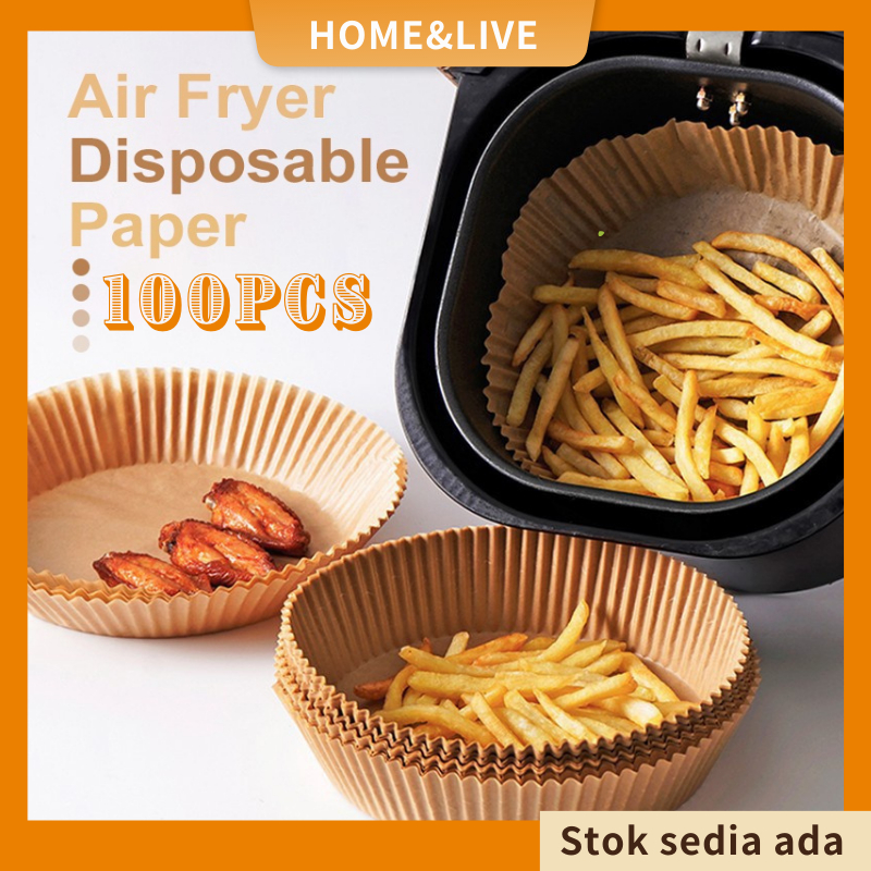 🔥Low Price🔥【Baking Papers】100pcs 20cm Air Fryer Paper Round Disposable