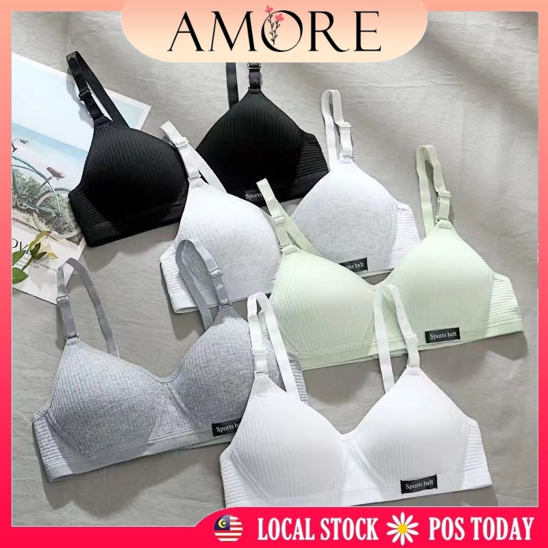 32/70A-38/85B No Underwire Women Bra Cotton Japanese Style Comfortable Baju  Dalam Tanpa Dawai Wanita Coli Perempuan