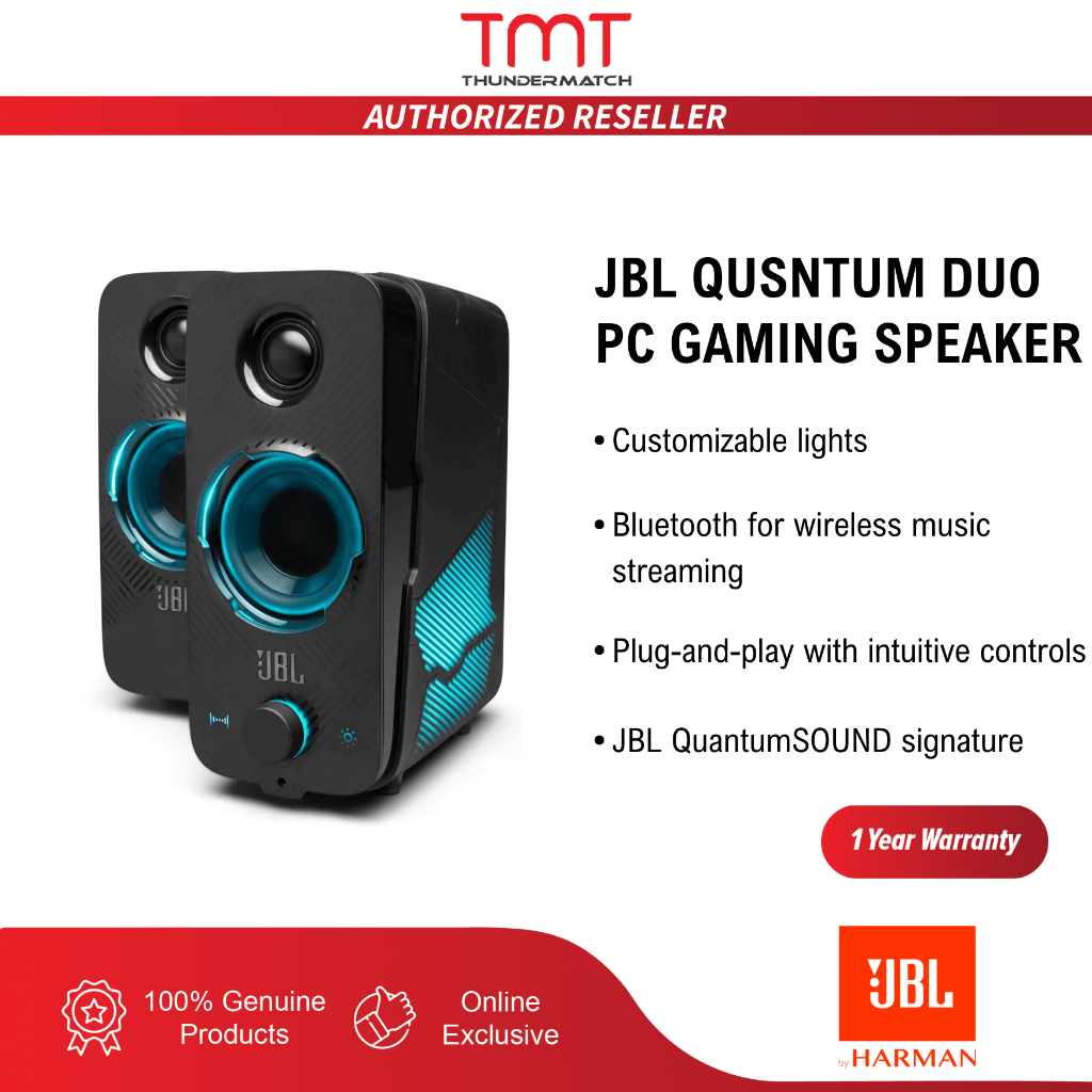 [ ETA 2 3 Working Day ] JBL Quantum Duo Gaming 2.0 PC Gaming Speakers
