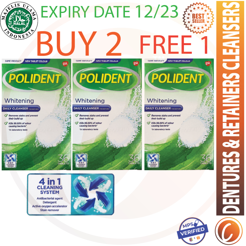 GSK Polident Denture Daily Cleanser 18/36TABS Shopee Malaysia