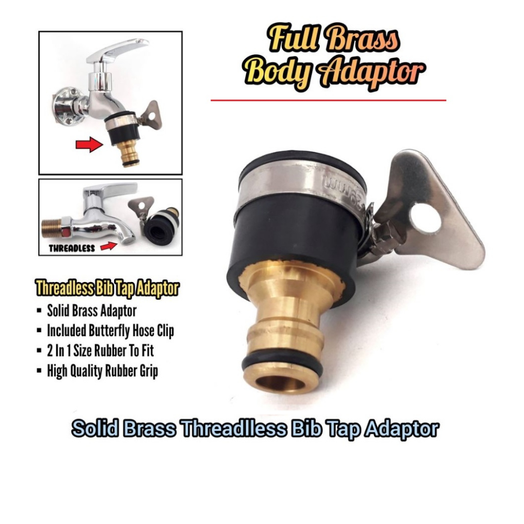 Brass Rubber Pipe Tap Connector Adaptor Faucet Adapter Quick Coupler