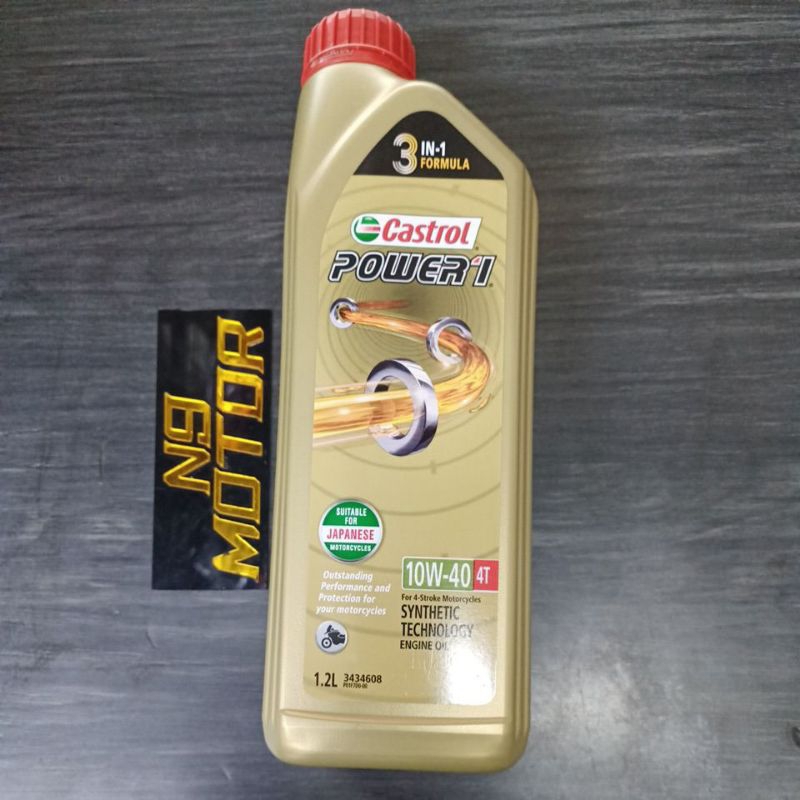 CASTROL POWER 1 4T 10W40 (1.2L) 100% ORIGINAL (NEW LAUNCHED PRODUCT ...