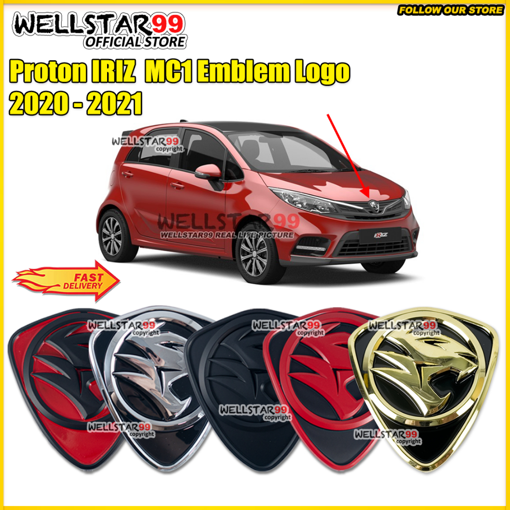 Proton Iriz 2020 - 2021 MC1 3D Logo Matte Black Red Emblem Front ...