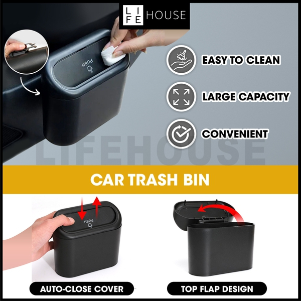 Universal Car Trash Bin with Cover Car Rubbish Bin Car Dustbin For Car