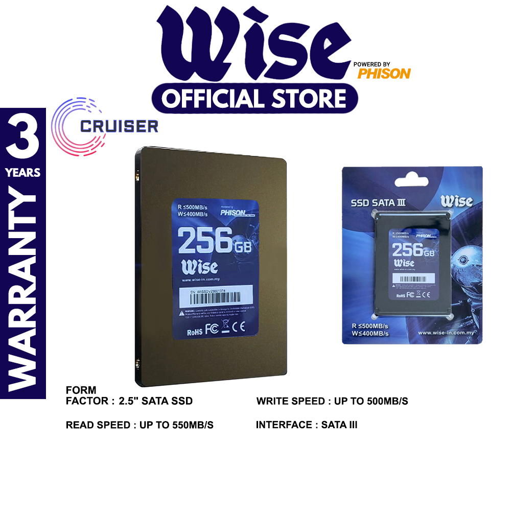 WISE SSD SATA III 2.5" 256GB Cruiser INTERNAL SSD PC Laptop Solid State