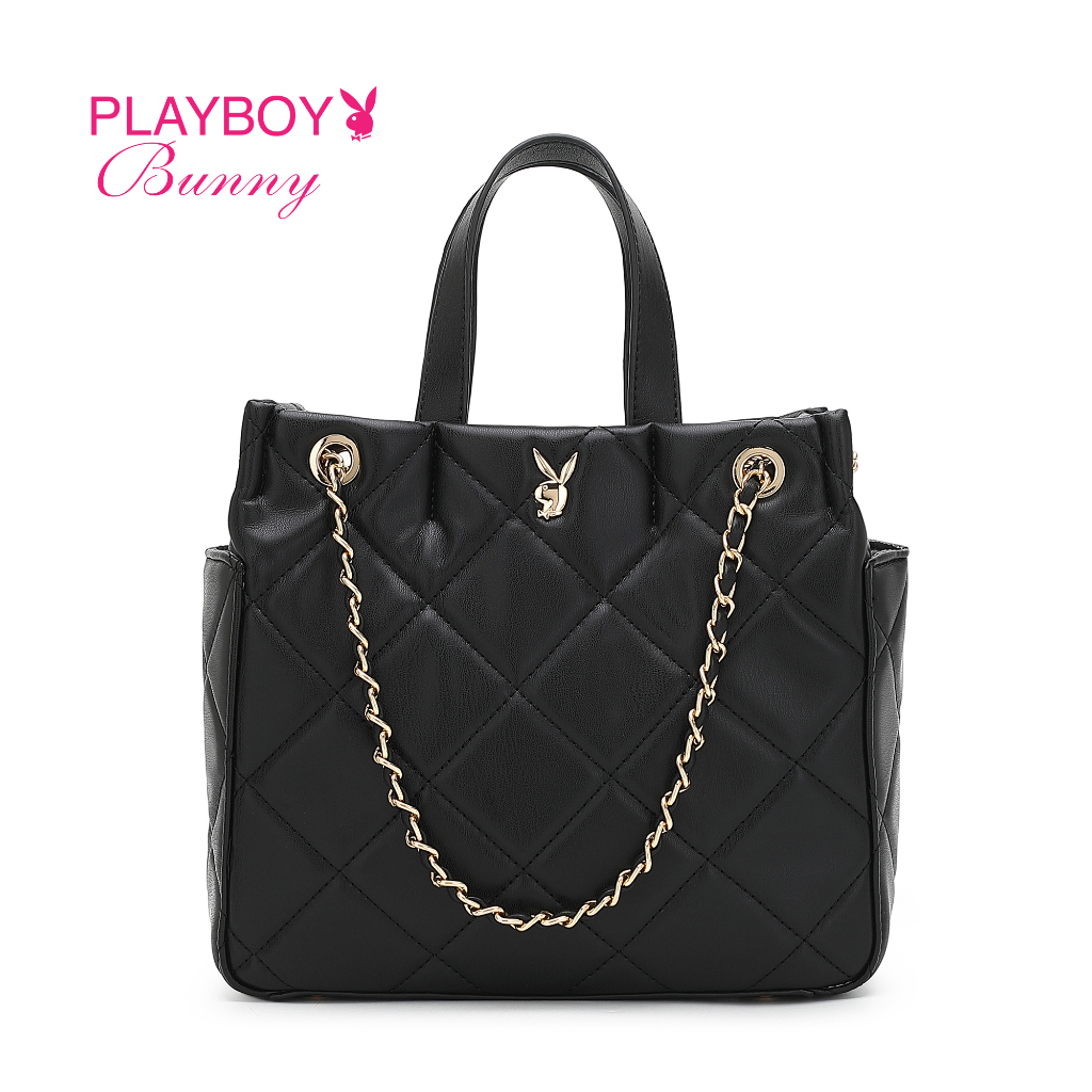 Playboy Ladies 2 in 1 Quilted Top Handle Crossbody Bag and