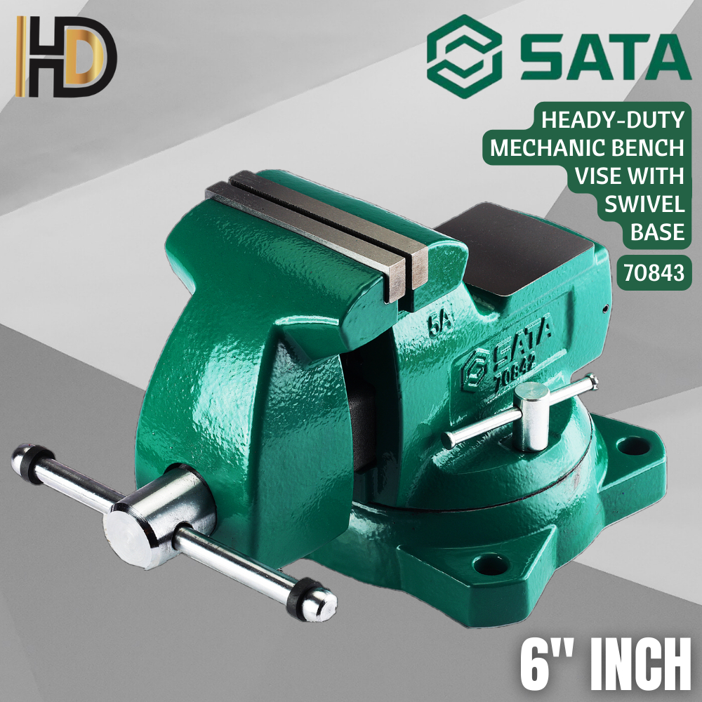SATA Heavy Duty Mechanic's Vise With Swivel Base 6" / SATA Bench Vise 6