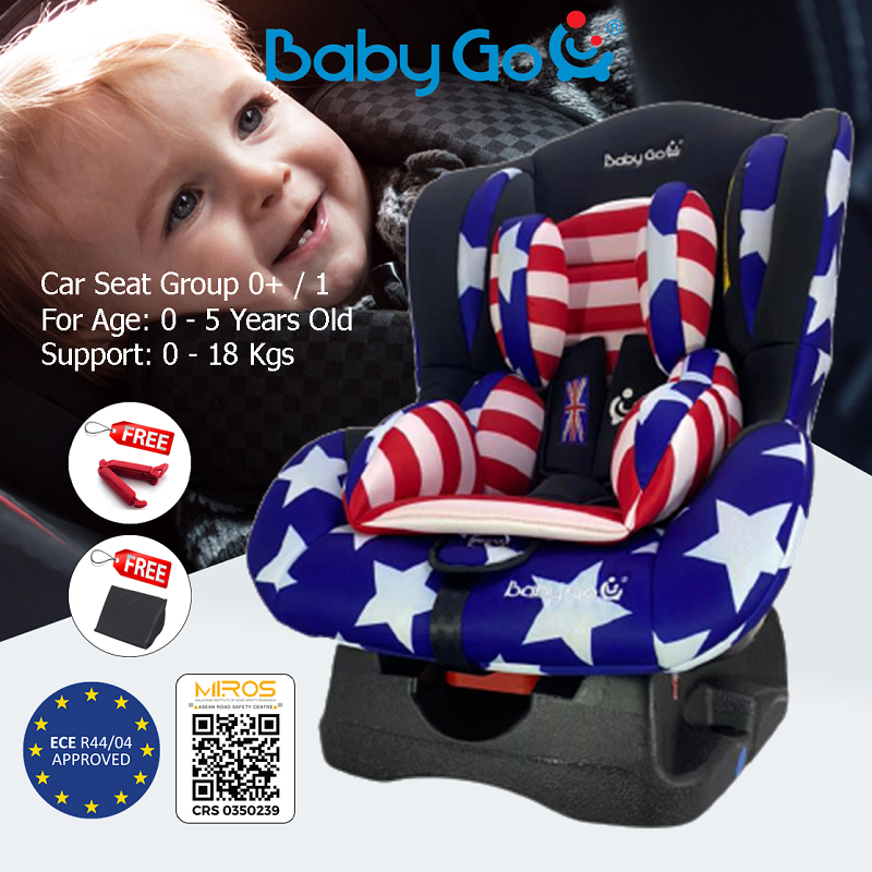 ECE Certified BabyGo Baby Car Seat New Born -5 Years Old BEST SELLER -Black  Red Blue Grey