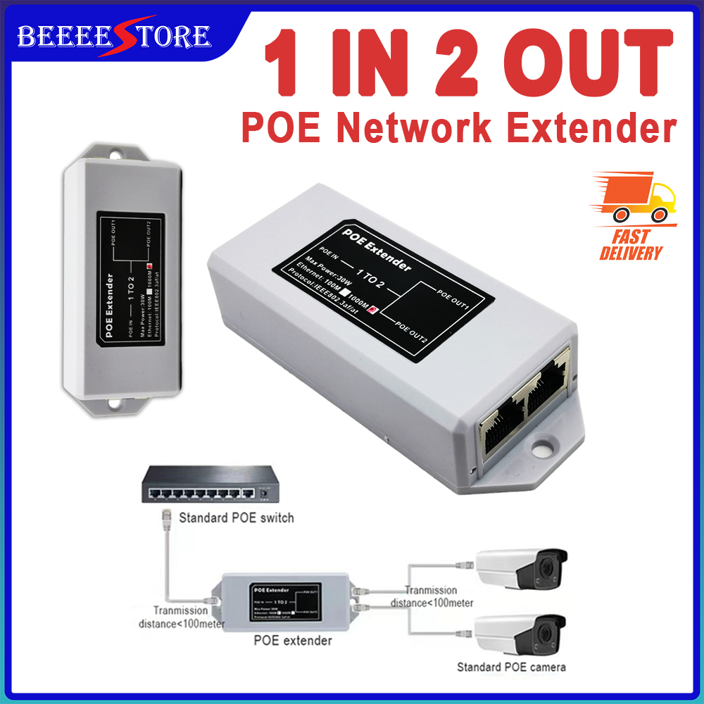 1 In 2 Out POE Network Extender / POE Repeater POE SPLITTER Shopee