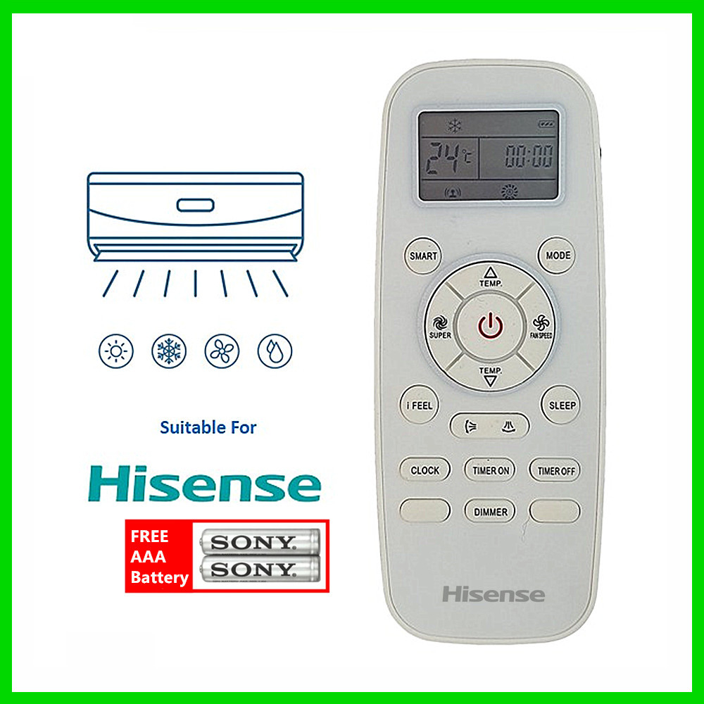 Hisense Air Conditioner Remote Control AIRCOND DG11L1-02 Replacement ...