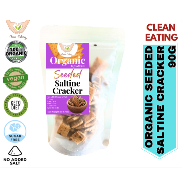 Clean Eating Organic Vegan Seeded Cracker Original 90g Shopee Malaysia