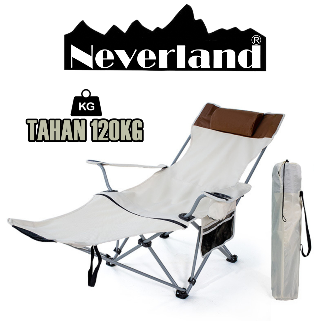 NEVERLAND Reclining Camping Chair with Leg Rest Folding Recliner Lazy
