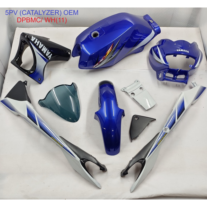 YAMAHA RXZ NEW BODY COVER SET 5PV OEM (STICKER TANAM )CATALYZER TANK ...