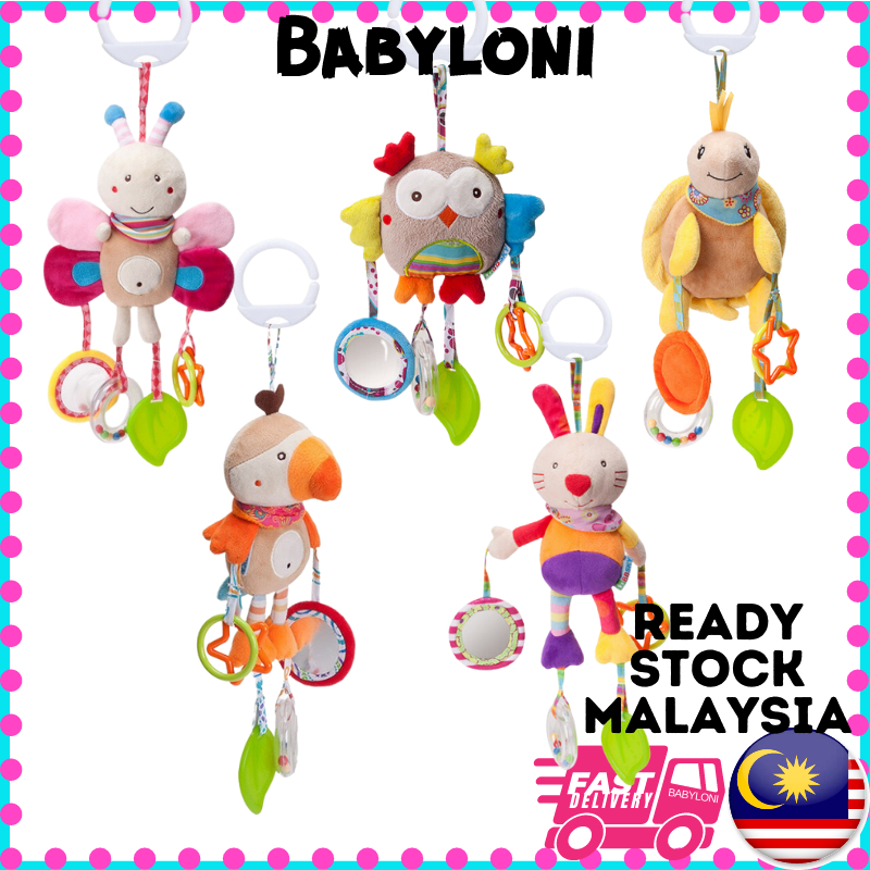 ⭐Baby Rattle Hanging Toys Stroller Dolls Bed Doll Teether Animal ...