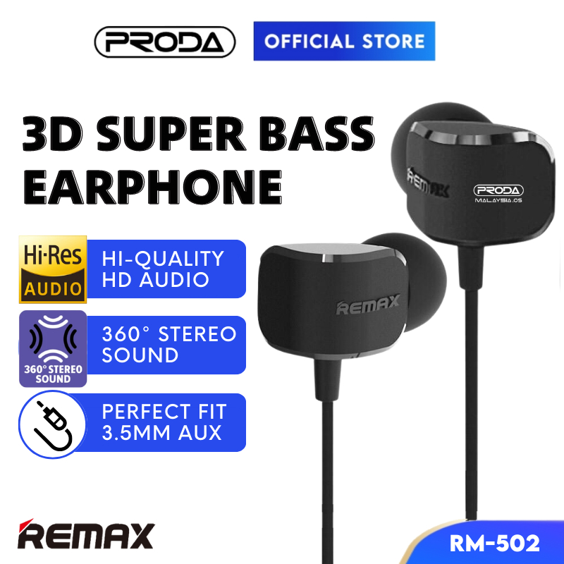 REMAX Earphone Bass Earphone Wired Earphone In Ear Earphone 3 5mm ...