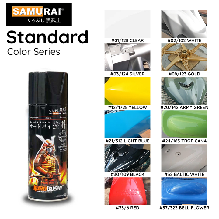 Samurai Spray Paint Standard Colours Paint Aerosol Cat Spray Tin Matte ...