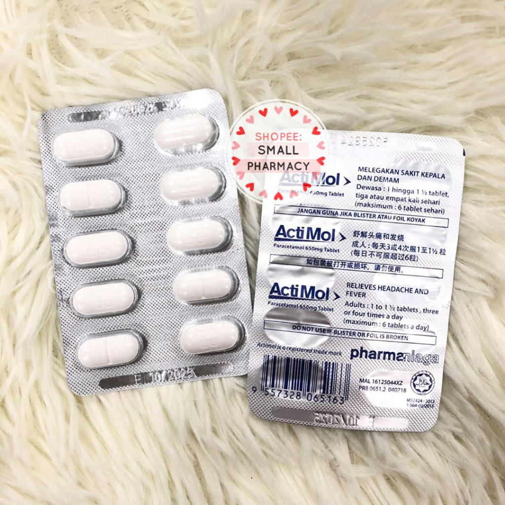 Pharmaniaga Actimol 650mg 10s/strip Paracetamol 650mg - Same as Panadol ...