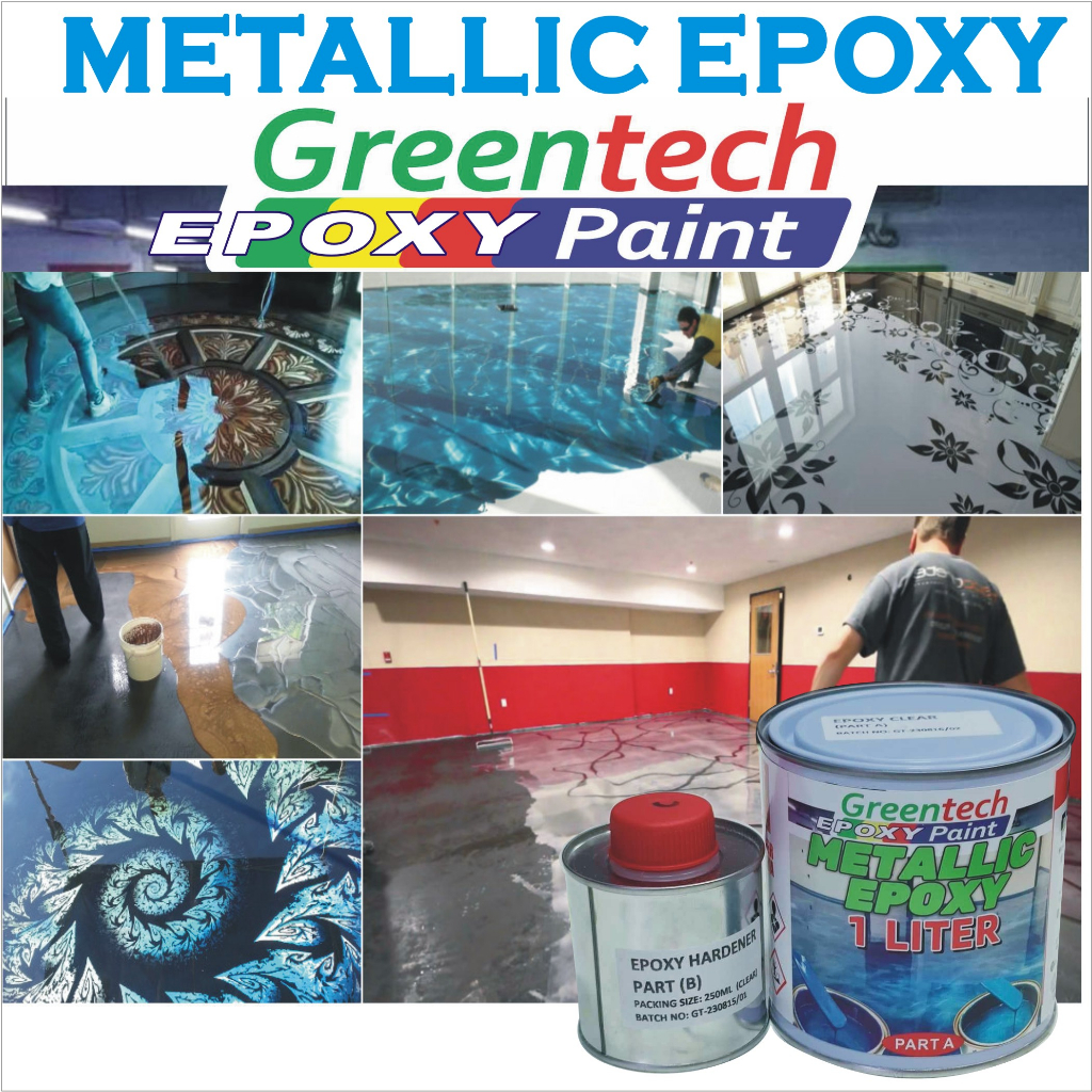 1 LITER ( Metallic Epoxy Paint ) 1L METALLIC EPOXY FLOOR PAINT COATING