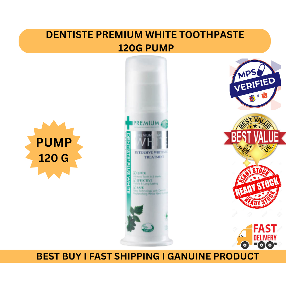 DENTISTE PREMIUM WHITE TOOTHPASTE (VITAMIN C & XYLITOL) 120G PUMP ...