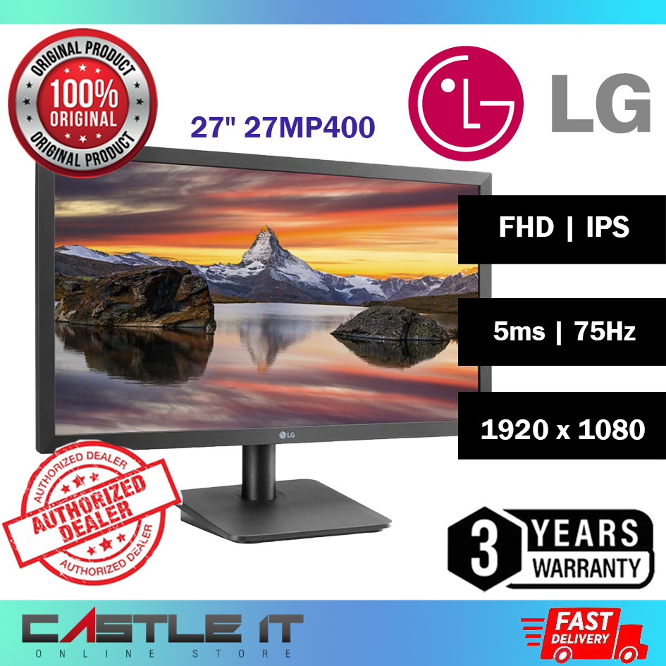 Monitor LG Full Hd 27MP400 27, 1920 x 1080, FHD, IPS, VGA / HDMI